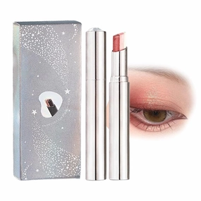 Waterproof gradient glitter eyeshadow stick, three-color gradient stick, 2025 upgraded three-in-one eyeshadow cream, suitable for multi-layer eye makeup, waterproof and long-lasting