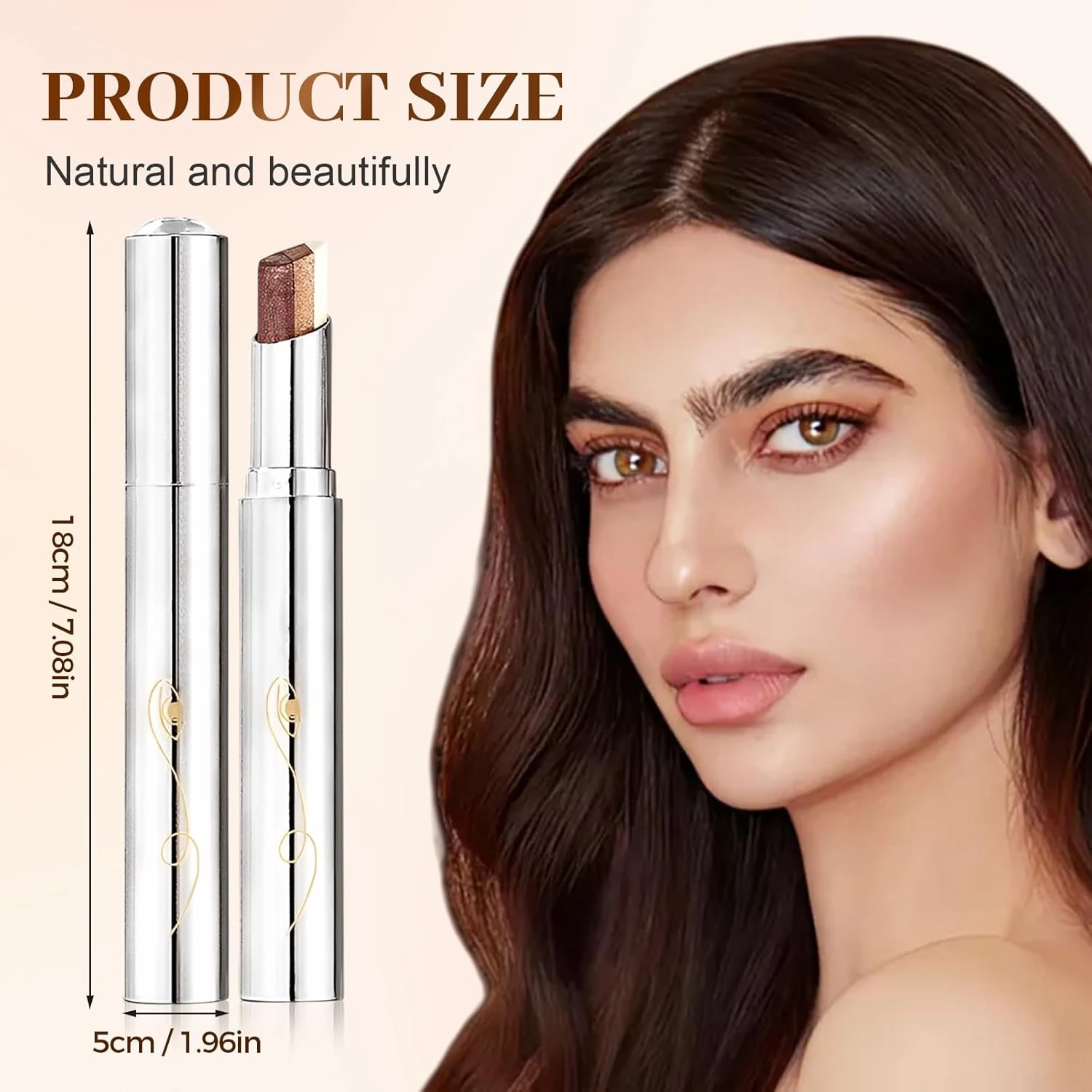 Waterproof Gradient Shimmer Eye-Shadow Stick, 2025 Upgrade 3-in-1 Cream Eyeshadow Sticks, Long-Lasting Glitter Eye-Shadow Stick Eye Brightener Pencil for Women Girls Layered Eye Makeup (#03 Brown)