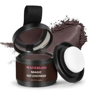 Waverloo Magic Root Cover Up Instantly Conceals High Forehead & Hair Loss - Sweat & Waterproof Root Touch Up Hair Powder for Women & Men (Dark Brown, 4g)
