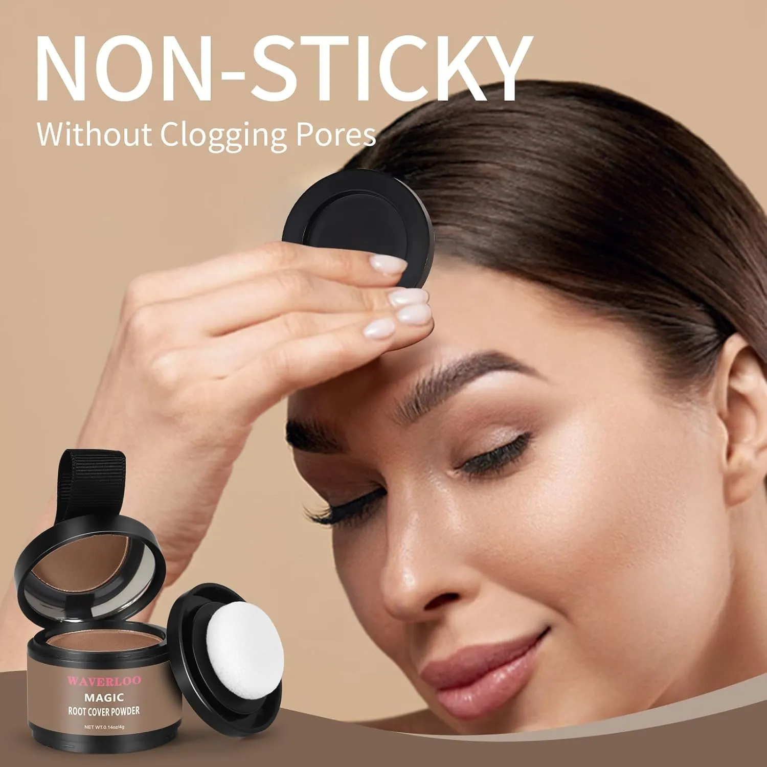 Waverloo Magic Root Cover Up - Instantly Conceals High Forehead, Hair Loss, & Seals with Sweat & Waterproof Root Touch Up for Women & Men (Light Brown, 4g)