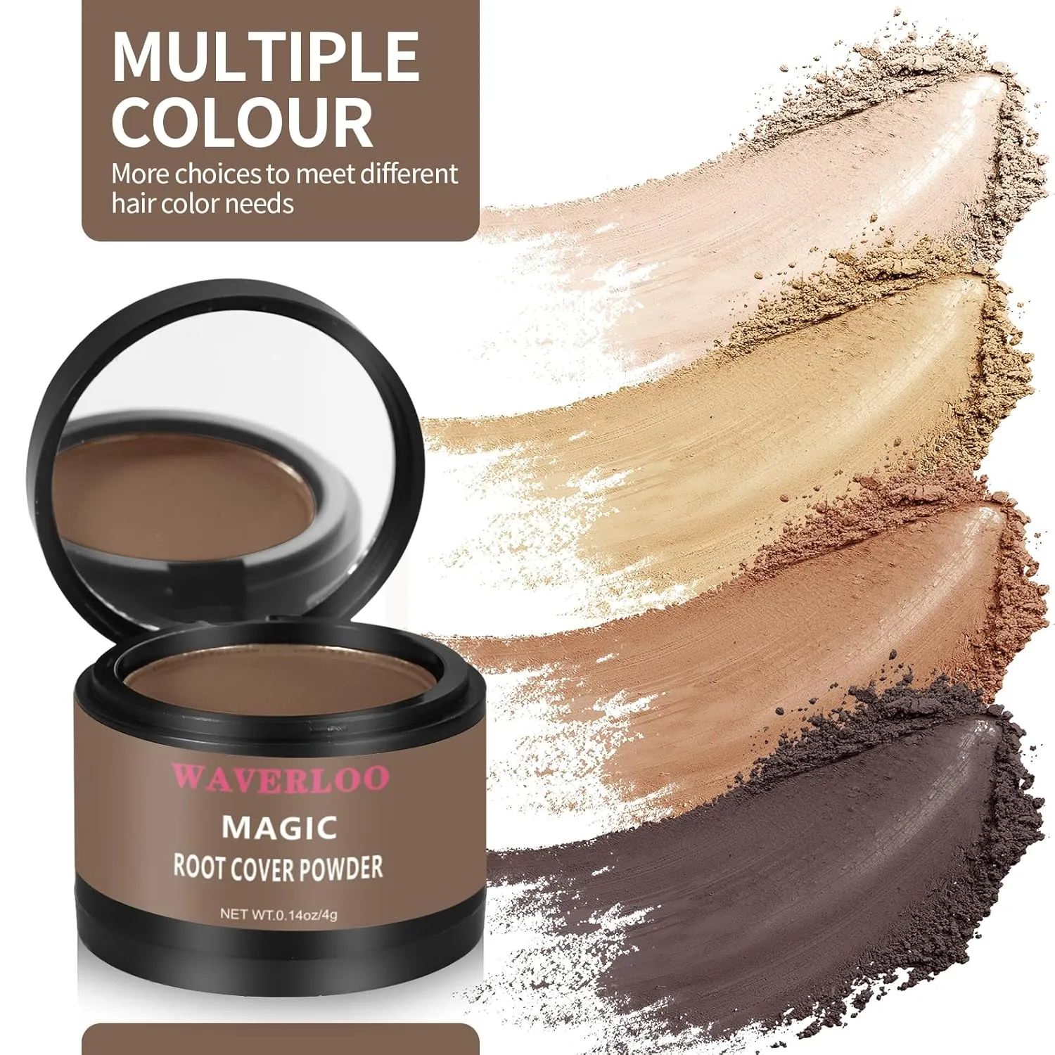Waverloo Magic Root Cover Up - Instantly Conceals High Forehead, Hair Loss, & Seals with Sweat & Waterproof Root Touch Up for Women & Men (Light Brown, 4g)