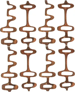 Wenqik 8 Pack Mid Century Modern Wall Art Decor Large Wood Abstract Geometric Wall Panels Decorative for Interior Living Room Home Bedroom(Brown)