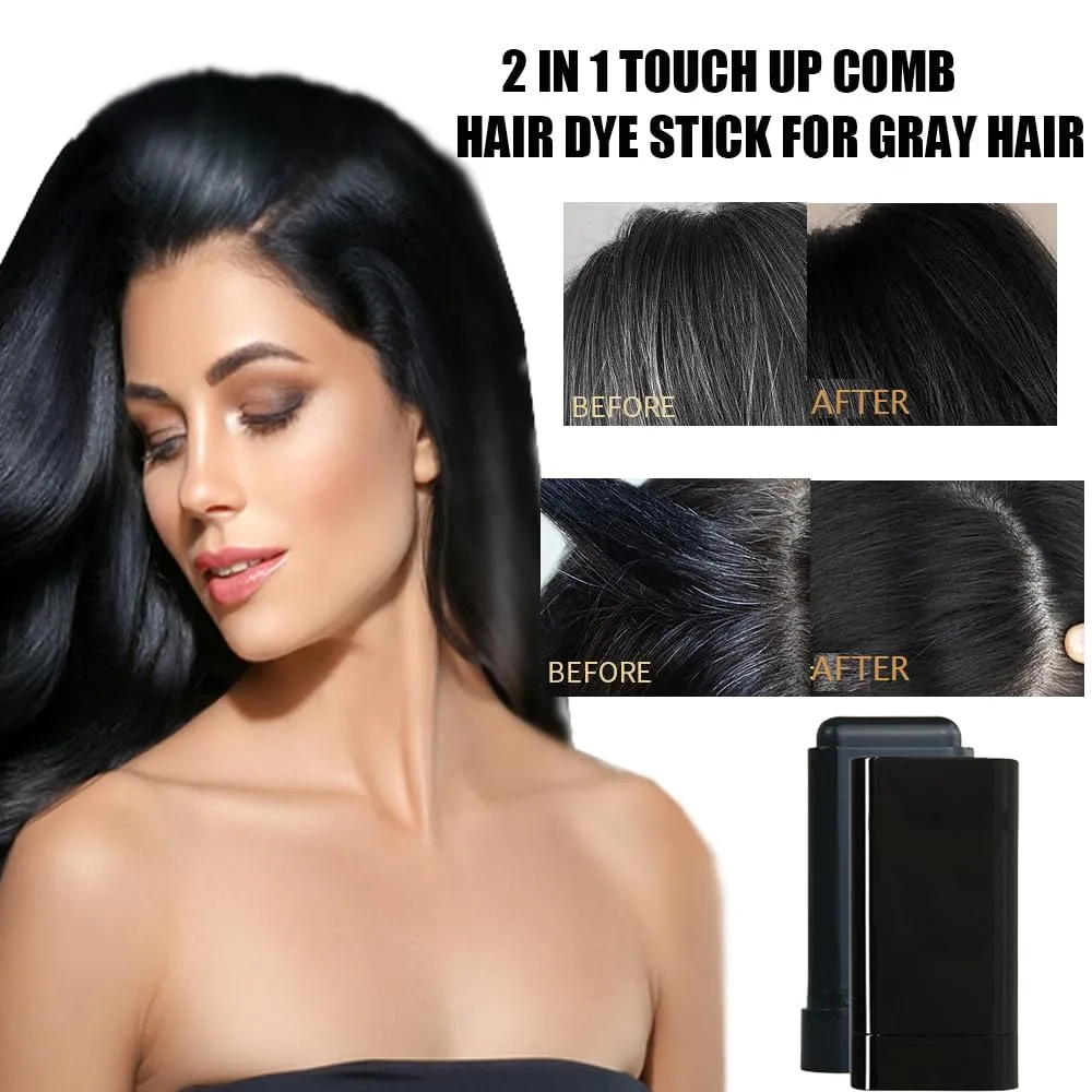 White Hair Concealer Stick for Women, Waterproof and Sweat-Proof Carylook Hair Color Stick, 2-in-1 Convenient HairColor Touch-Up Sticks with Comb Quick and Easy Coverage (2PCS Brown)