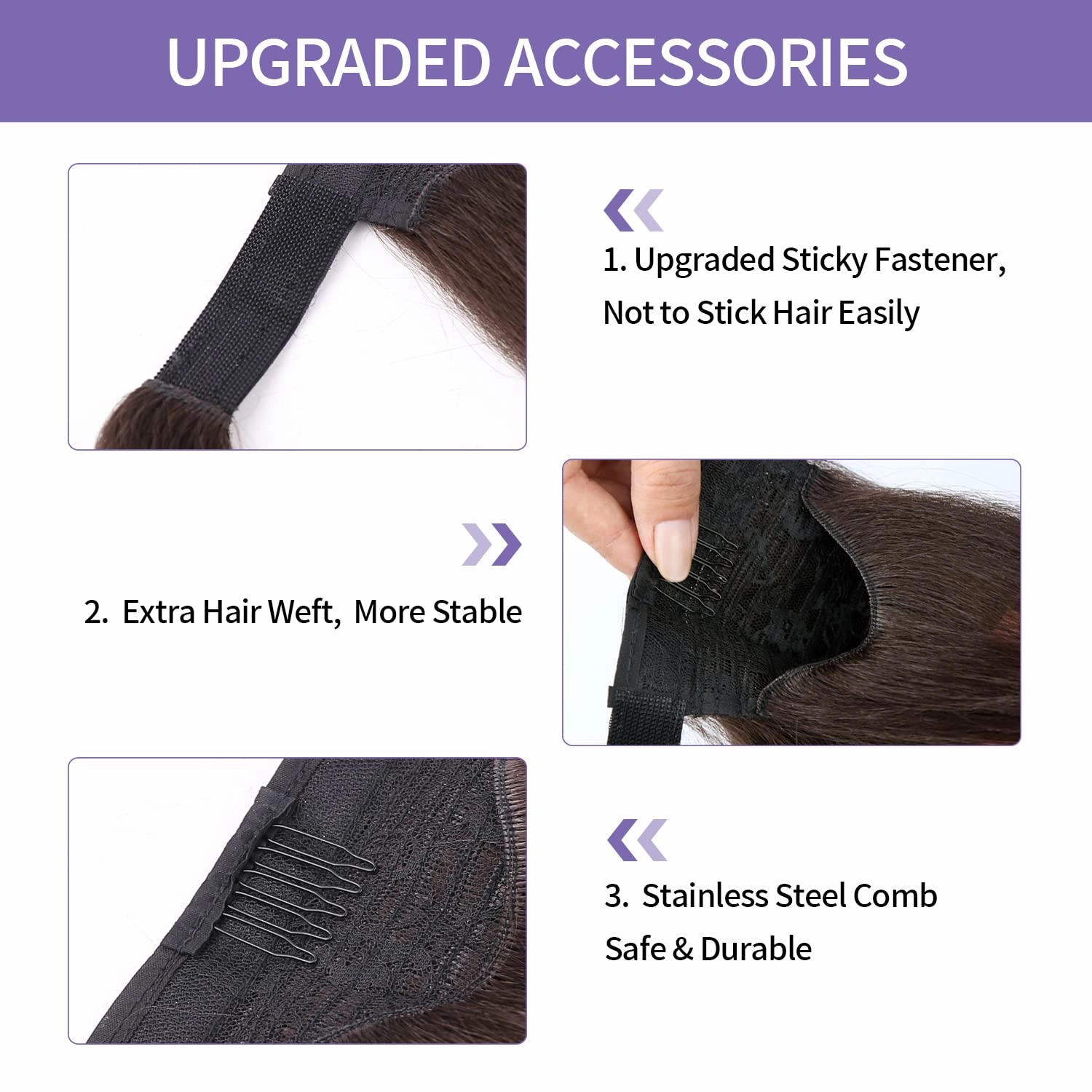 WIGNEE Kinky Straight Ponytail Wrap Around Long Ponytail Extension Natural Black Yaki Ponytail Extension for Black Women Pony Tails Hair Extensions (Dark Brown, 30 Inches)