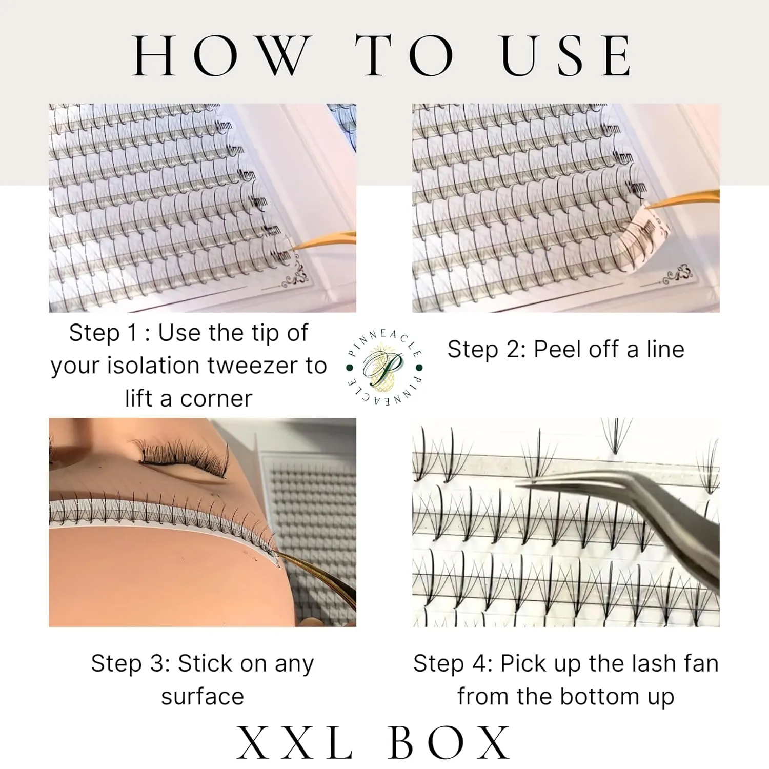 Wispy 1200 Fans | 5D volume | 0.07 | Mix 4 sizes in 1 | Easy pick-up | Premade volume fans for eyelashes extensions | Pinneacle Lash (Brown | C curl | 9-10-11-12mm)