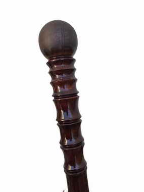 Wooden Knob Designer Head With Cap Hand carved Walking Cane - Premium Wood Carved Walking Stick Cane With Ergonomic Palm Grip Handle - 36" Brown Handmade Elegant Carved Walking Stick For Men Women