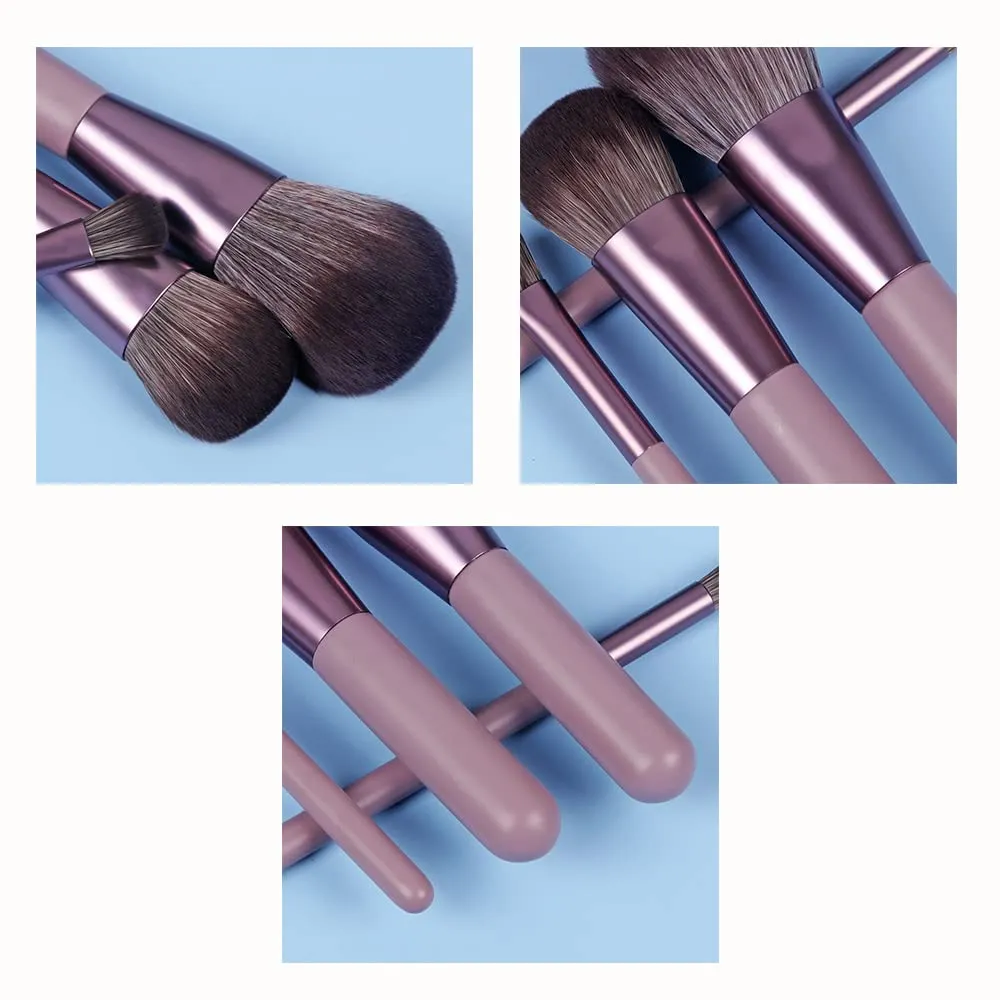 Xaena Makeup Brush Set 7pcs Premium Synthetic Makeup Brushes, Mini Travel Make up Brush Kit Foundation Powder Blush Eyeshadow Eyebrow Contour concealer Portable Makeup Brushes Set with Case 38-6