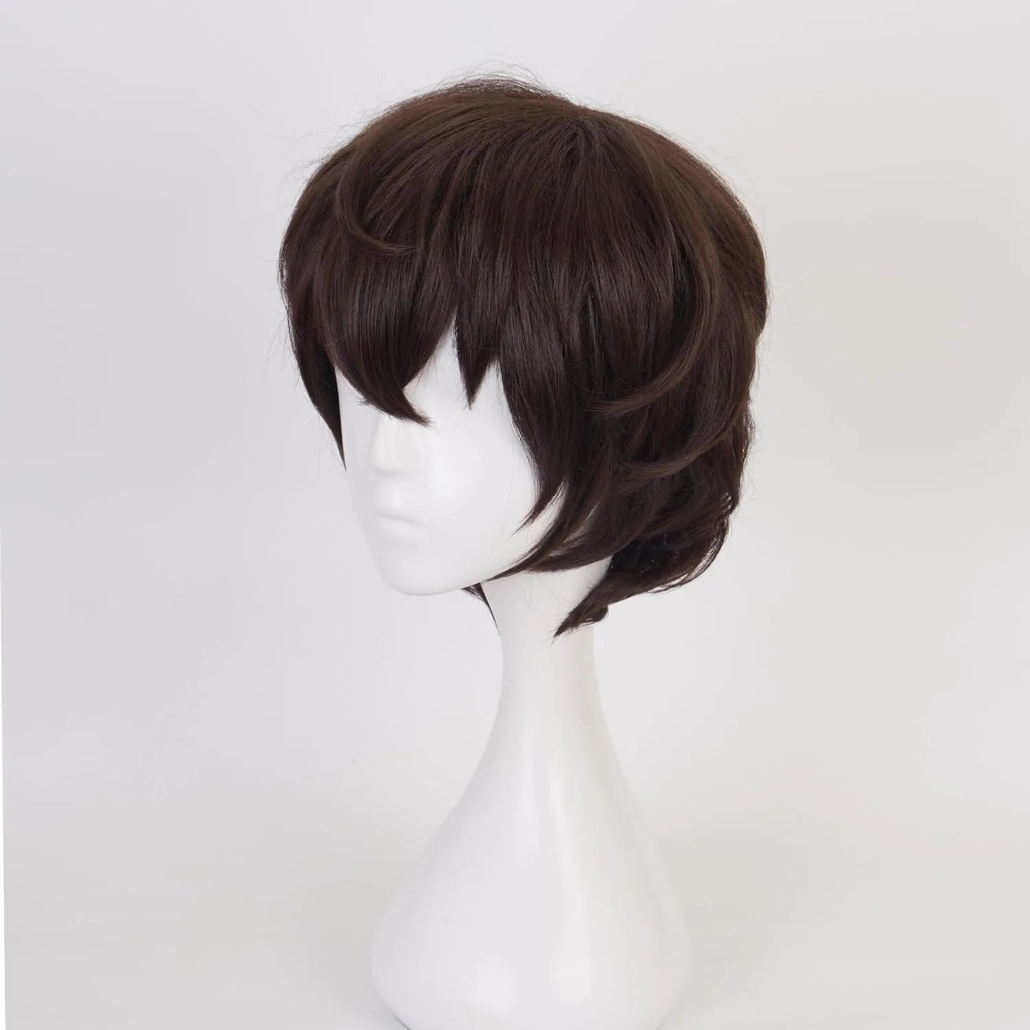 XiongXiongLe Dazai Osamu Wig Cosplay Anime Bungo Stray Dogs Men Costume Dark Brown Short Wave Curly Hair Wigs for Boys Cos Party Halloween Christmas Daily Wear(Dazai Osamu)
