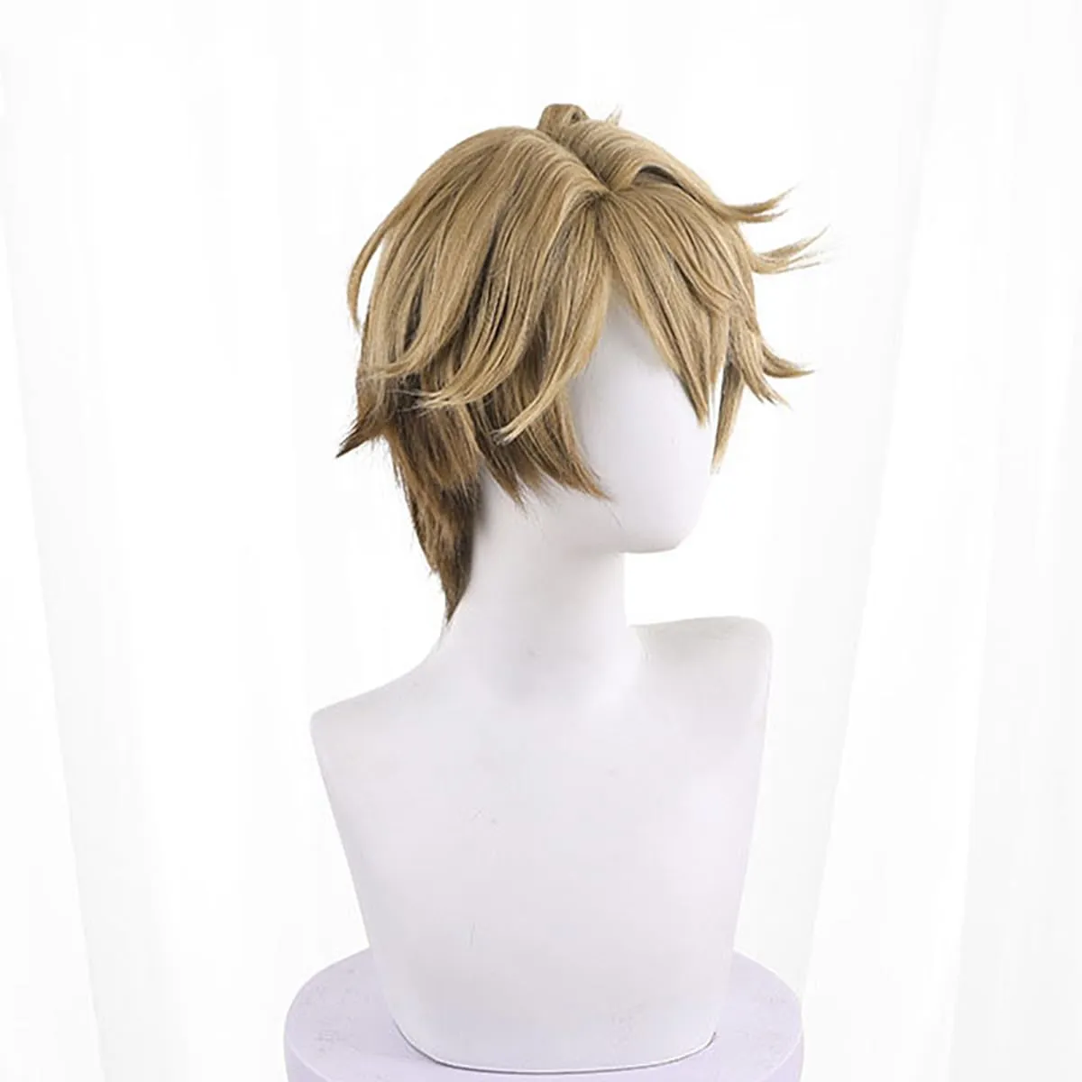 XiongXiongLe Short Wig Cosplay Anime Gepard Men Costume Curly Brown Hair Replacement Wig for Adult Cos Party Halloween Christmas Comic Con(Gepard)
