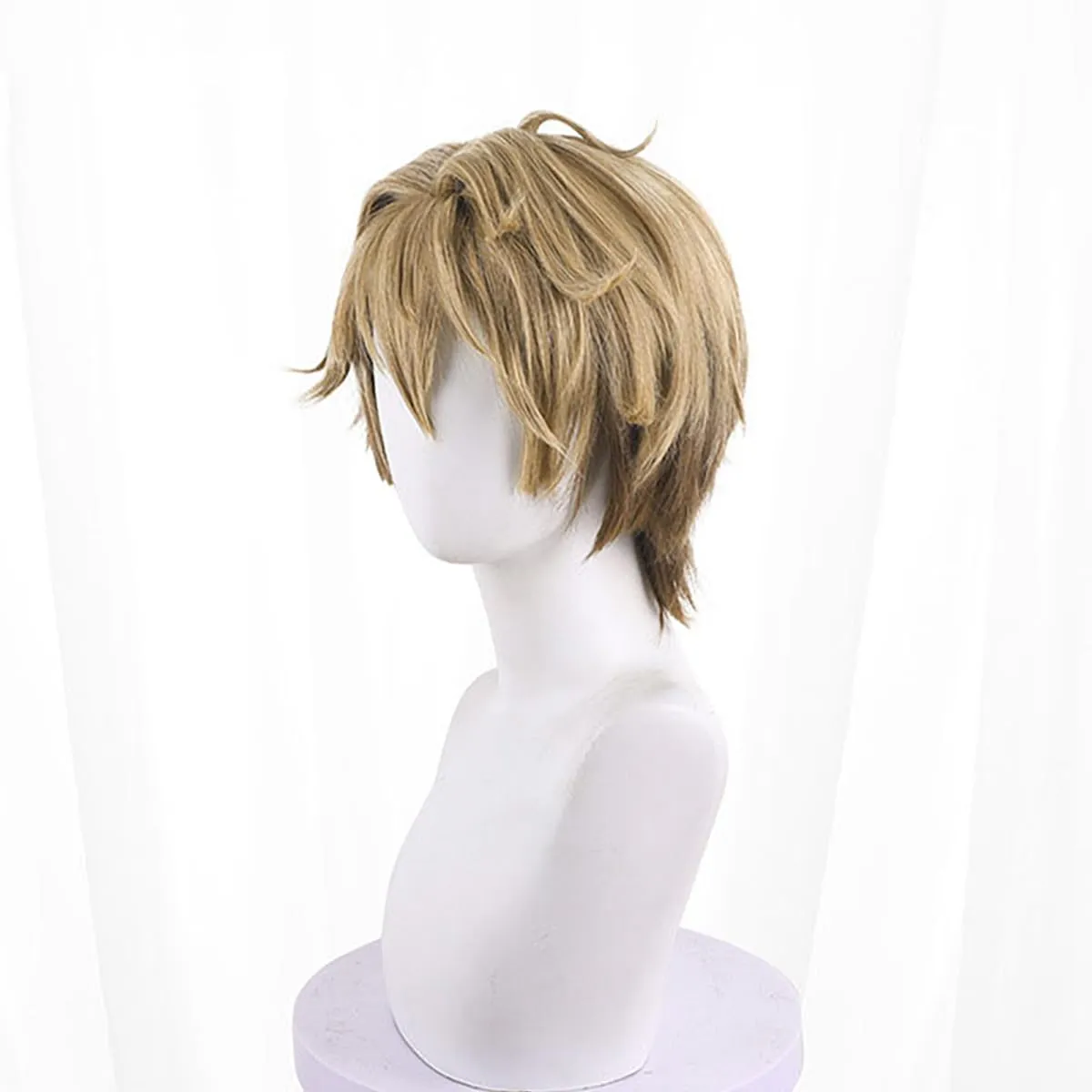 XiongXiongLe Short Wig Cosplay Anime Gepard Men Costume Curly Brown Hair Replacement Wig for Adult Cos Party Halloween Christmas Comic Con(Gepard)