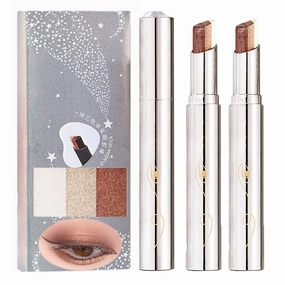 XIRUJNFD Roseionly Waterproof Gradient Shimmer Eye-Shadow Stick, Waterproof & Long-Lasting Eye Shadow Pencil, Three-Color Glitter Gradient Eyeshadow, Eyeshadow Shadow Pen Stick (03#*2)