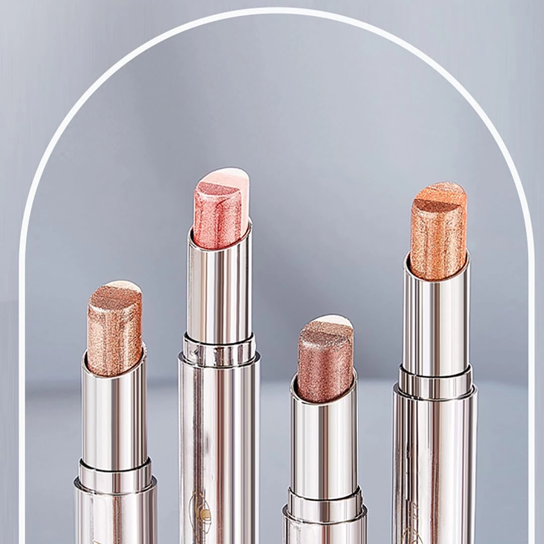XIRUJNFD Roseionly Waterproof Gradient Shimmer Eye-Shadow Stick, Waterproof & Long-Lasting Eye Shadow Pencil, Three-Color Glitter Gradient Eyeshadow, Eyeshadow Shadow Pen Stick (03#*2)