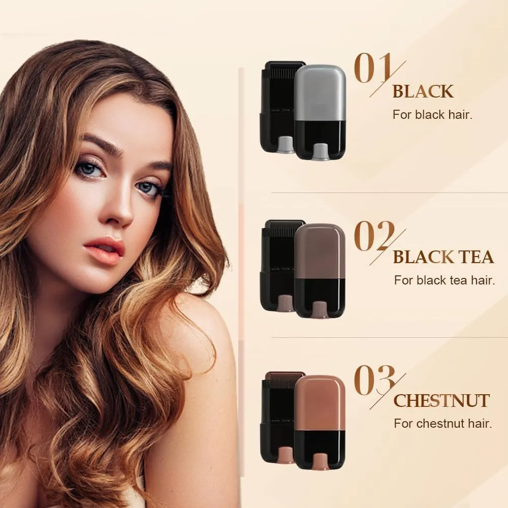 Yuaonew Hair Stick, Hair Concealer Stick For Women, Concealer Hair Dye, Waterproof and Sweat-Proof 2-In-1 Hair Dye Comb (Dark Brown)