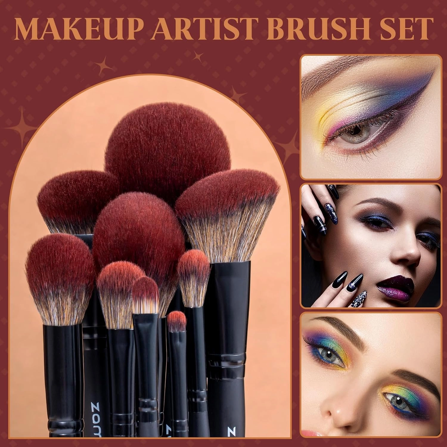 ZAMEL 29Pcs Black labeled Makeup Brushes With Holder,Full Face ULTRA SOFT Soft Veagan Hair,Premium Synthetic Kabuki Foundation Blending Face Powder Blush Concealers Eye Shadows Brushes