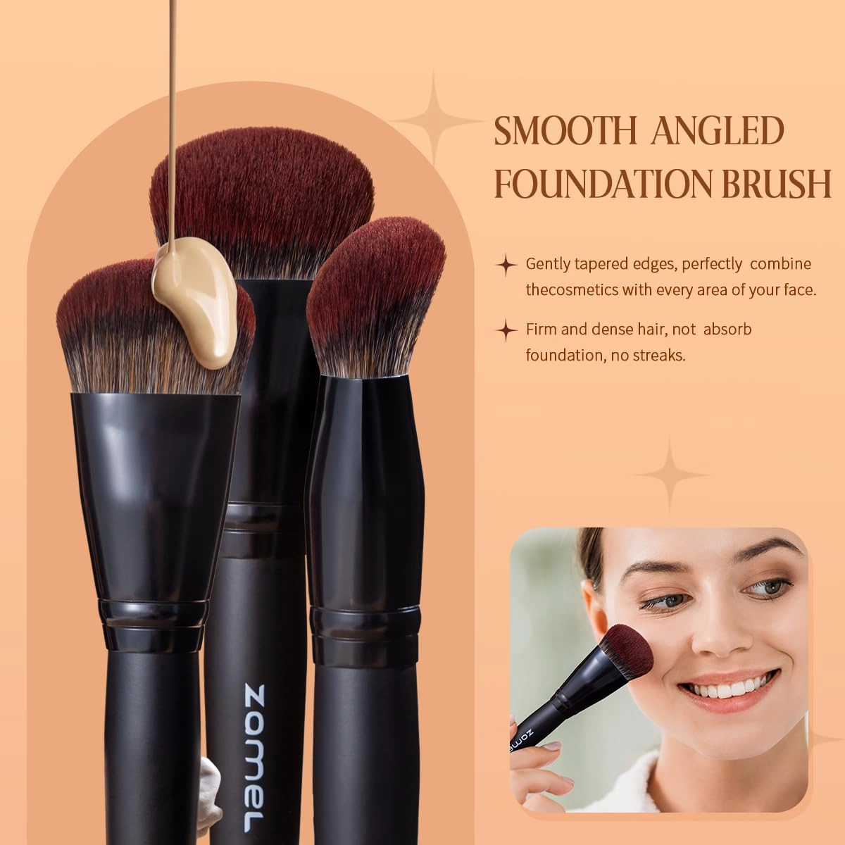 ZAMEL 29Pcs Black labeled Makeup Brushes With Holder,Full Face ULTRA SOFT Soft Veagan Hair,Premium Synthetic Kabuki Foundation Blending Face Powder Blush Concealers Eye Shadows Brushes